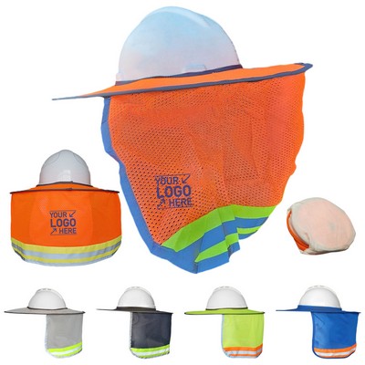 Hard Hat Sun Shield & Neck Cover with Reflective Strip