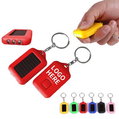Golden Solar-Powered LED Keychain