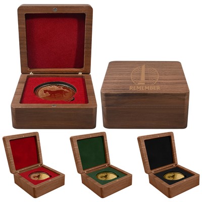 Solid Walnut Single Medallion Box