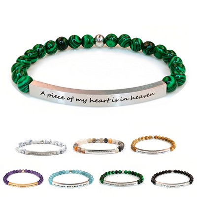 Natural Stone Engraved Inspirational Bracelets