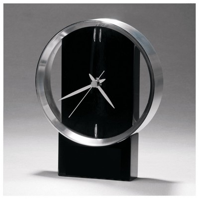 Modern Clock w/Brushed Bezel, Gloss Base - CLK49