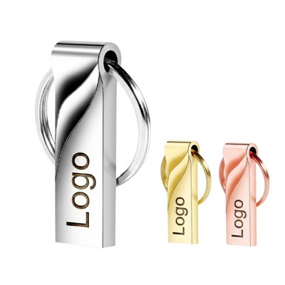 4GB Zinc Alloy Metal USB Flash Drive with Key Loop