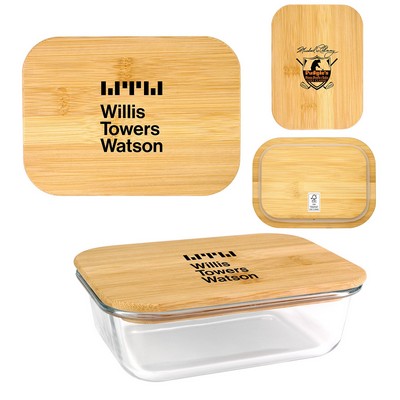 Engraved Bamboo Glass Container