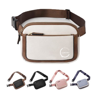 Women's PU Leather Crossbody Fanny Pack Waist Bag