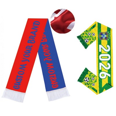 Custom Sports Event Cheering Scarf with Tassels for Team Supporters