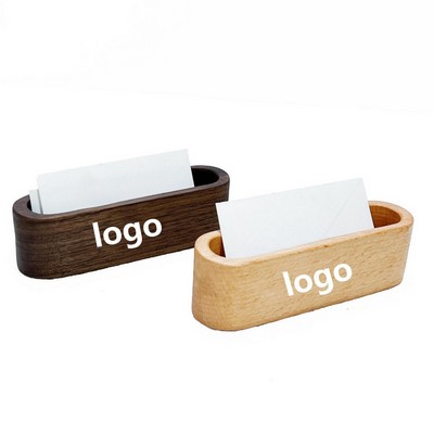 Portable Natural Wood Business Card Holder Stand