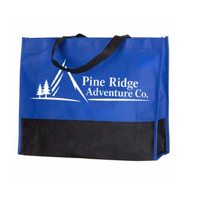 Recycled Non-woven Polypropylene Prism Tote Bag- 11.5" x 15"x 3.5"