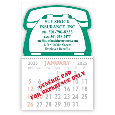 Designer Shaped Kwik-Stik Smooth Vinyl Calendar w/ Phone Top