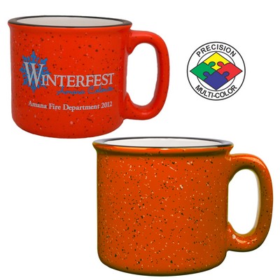 15 Oz. Orange & White Campfire Mug - Dishwasher Safe - Precision Spot Color