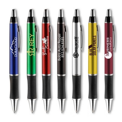 Barton Click Pen - Silver Accents
