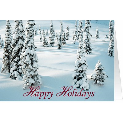 Snow Covered Pines Holiday Greeting Card