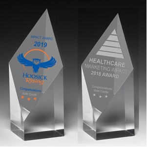 Screen Printed Acrylic Diamond Obelisk Award (5 3/4"x 2"x 2")