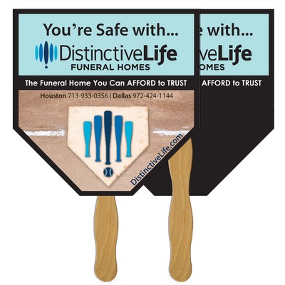 Home Plate Hand Fan Full Color (2 Sides)