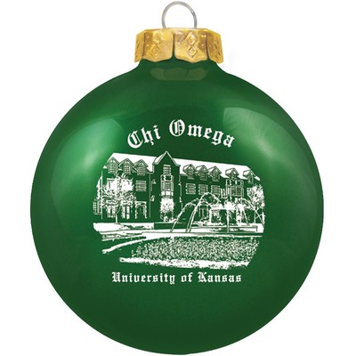 Gloss Green Glass Ball Ornament 80 Mm