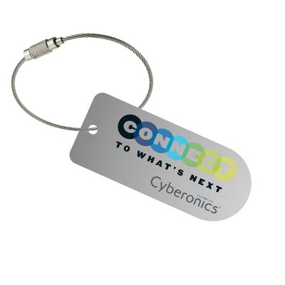 USA Made Sublimated Aluminum Tags w/ Stainless Cable Strap (11-15 Sq. Inches)