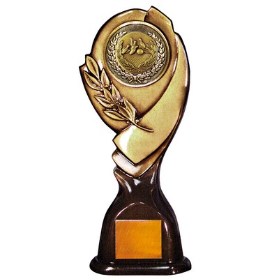Stock 15" Classic Trophy with 2" Bowling Coin and Engraving Plate