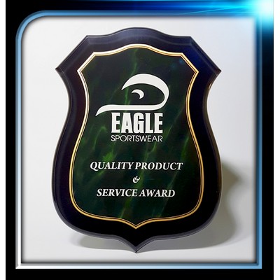 Acrylic Bevelled Green Police Marble Plaque (9"x12"x1/2")