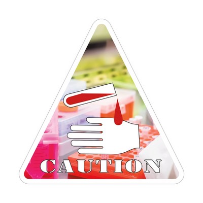 Triangle Sticker | 4" x 4"| White Vinyl | Ultra Removable Adh Back | Digital