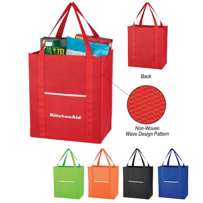 Non-woven Wave Shopper Tote Bag