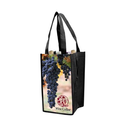 4 Bottles Wine Bag w/ Collapsible Bottle Pockets