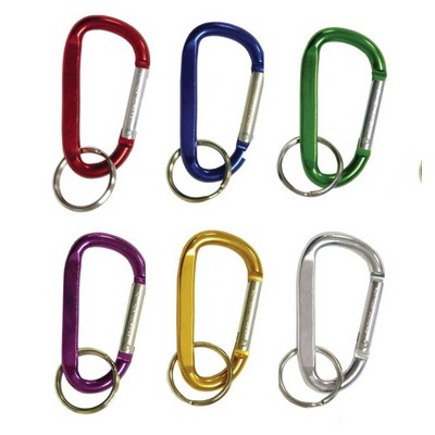 Engraved 6mm Carabiner w/ 1" Split Ring