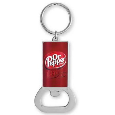 Stock Rectangle Shaped Bottle Opener & Key Tag (1 11/16" x 15/16")