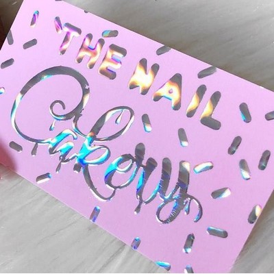 2" X 3.5" 16PT Suede Business Cards w/ Raised Holographic Foil on Both Sides