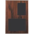 Cherry Finish Frame Plaque w/ 3.5" x 5" & 7" x 5" Windows