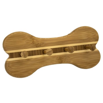 4.25" x 9.625" - Bamboo Bone Key/Leash Rack Wood