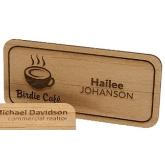 Engraved Wood Badges (1½"x3")