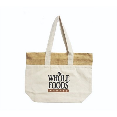 Large Shopping Bag with Jute Cotton Gusset