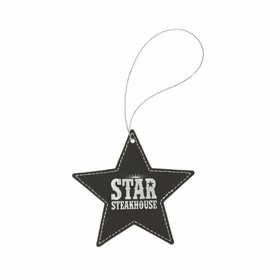 Black/Silver Leatherette Star Ornament