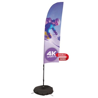 7' Streamline Blade Sail Sign Flag, 2-Sided, Scissor Base