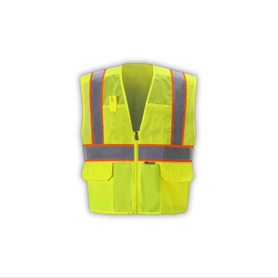 High Visibility Contrast Vest, Class 2, Lime, Mesh