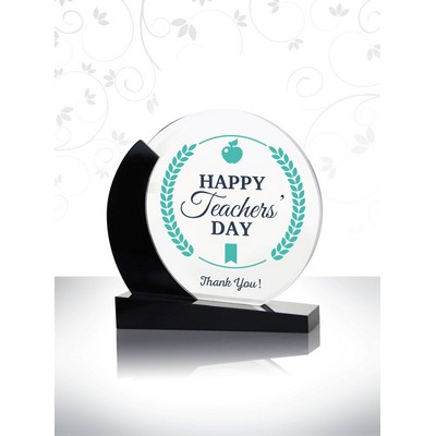 Crystal Circle Award with Black Half Moon Base