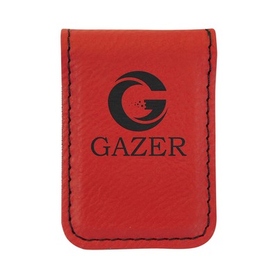 Red Leatherette Money Clip