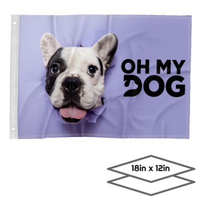 Double-Sided Dye Sublimation 2-Layer 18" X 12" Flag