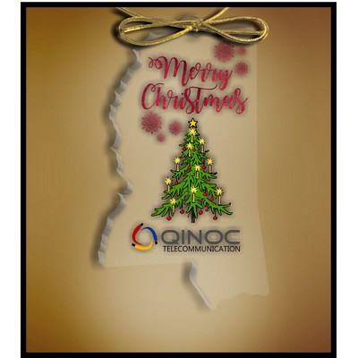 Mississippi Ornament in Clear Acrylic