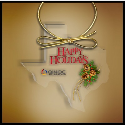 Texas Ornament in Clear Acrylic