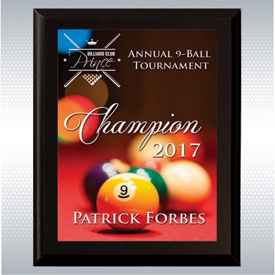 Black Matte Finish Wood Plaque w/Sublimated Plate (5" x 7")