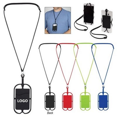 Silicone Phone Wallet With Lanyard