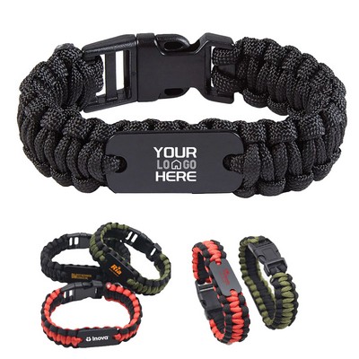 Paracord Bracelet With Metal Plate
