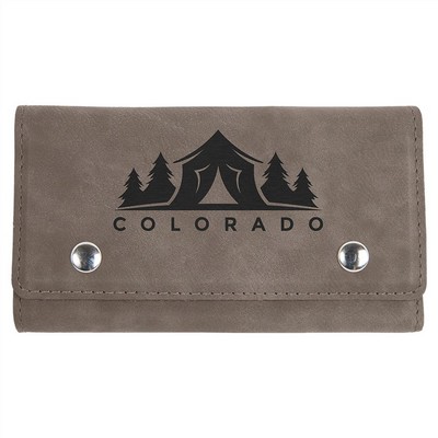 Gray Leatherette Card & Dice Set