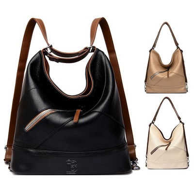 Large capacity genuine leather tote bag