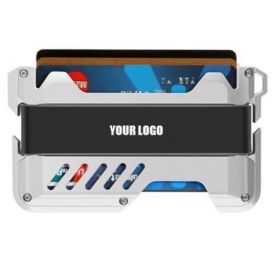 Anti theft brush aluminum alloy wallet