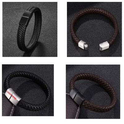 Men's Braided PU Leather Bracelet