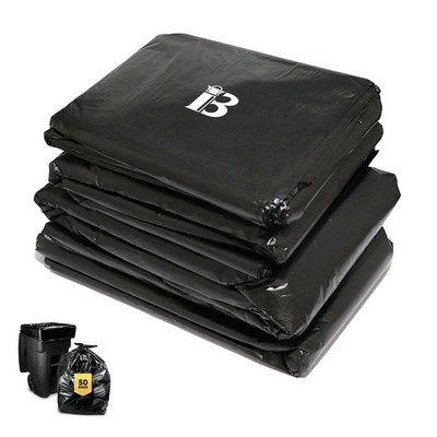 Outdoor Black Heavy Duty Large Trash Bags 50 Pack