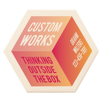 CoasterStone Hexagon Absorbent Stone Coaster - Single (4 1/4")-Bulk