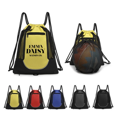 Basketball Drawstring Gym Backpack