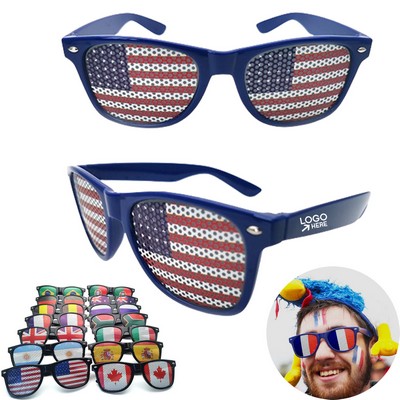 Patriotic Flag-Themed Sunglasses Stylish For Any Event